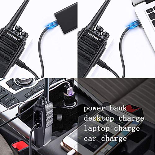 TIDRADIO TD-777 Two Way Radio Rechargeable Long Range 2Way Radios UHF Radio VOX 2 Way Radios Walkie Talkies for Adults with Secret Service Earpiece 10 Pack