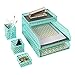 Blu Monaco Office Desk Organizers and Accessories 6 Piece Interlocking Aqua Desk Organizer Set - Office Organizer