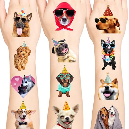 96PCS Dog Temporary Tattoos Waterproof Party Favors