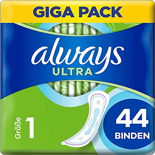 Always Ultra Binden Damen Normal (Größe 1) Damenbinden, Big Pack, dünn und super saugfähig, geruchsneutralisierend und Auslaufschutz, 44 Stück Always Ultra Binden Damen Normal (Größe 1) Damenbinden, Big Pack, dünn und super saugfähig, geruchsneutralisierend und Auslaufschutz, 44 Stück