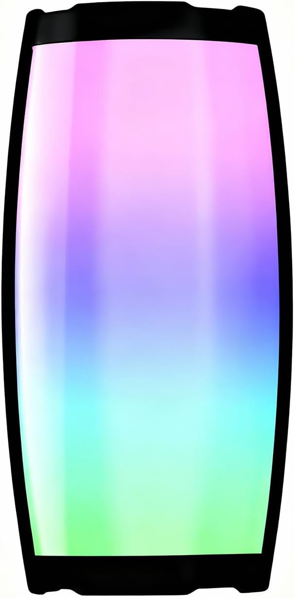 Bluetooth Wireless Speaker with Powerful Bass, 360-Degree Stereo Surround, Music Rhythm Lighting, Ambient Night Light, 24-Hour Endurance, Hi-Res Audio, USB/AUX/TF Card Support (Black)