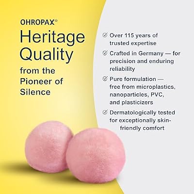 Ohropax Reusable Wax/Cotton Ear Plugs (24 Plugs Total)(1 Clear Carrying Case) - Ear Plugs for Sleeping Noise Cancelling, Swimming, Shooting Ear Protection, and a snoring Solution.