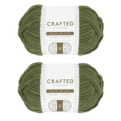 Crafted by Catherine Plush Chenille Yarn for Knitting, Crocheting and