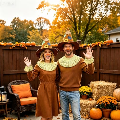 SWIMMORY Scarecrow Costume Women Men Adult,Accessories Set for Halloween - image 6