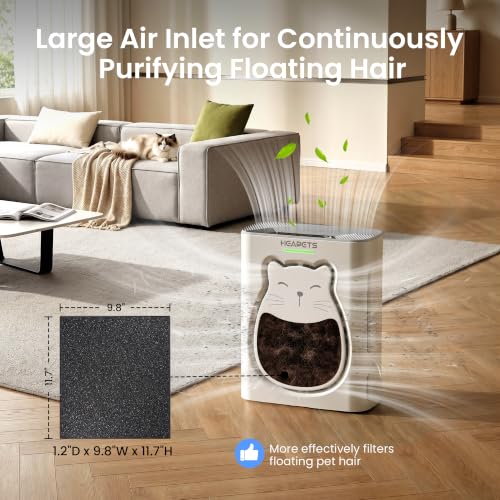 Image of Pet Air Purifier for Home, H13 HEPA Washable Filter,Air Cleaner with APP&Air Quality Monitor for Pet Hair Dander Odor Allergies Pollutant Smoke Dust for Large Rooms 2200 Ft, Auto Mode,P365 White