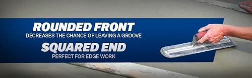 MARSHALLTOWN 14 x 4 inch Rounded Front High Carbon Steel Finishing Trowel, Concrete Tools, DuraSoft Handle, XtraLite Mount, MXS64RED - Image 6