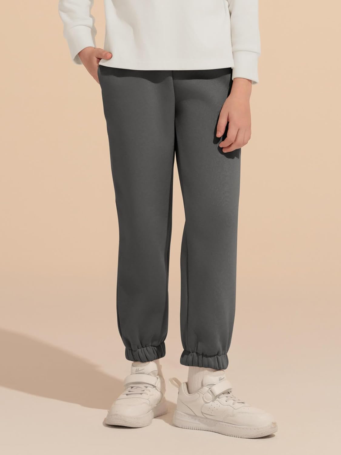 Haloumoning Boys Fleece Sweatpants Kids Elastic Waist Casual Joggers Active Athletic Pants with Pockets 5-14Y - Image 4