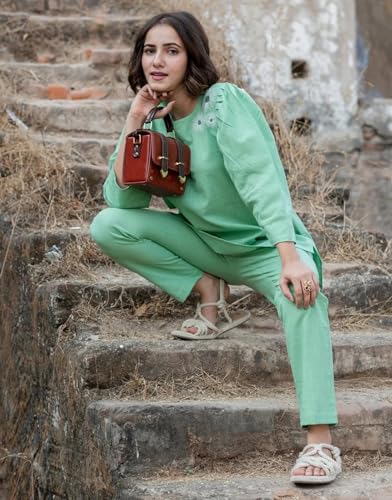 Image of FABNEX Stylish Printed Cotton Blend Co Ord Set for Women || Casual & Festive Indo-Western Outfit (K 125-127)