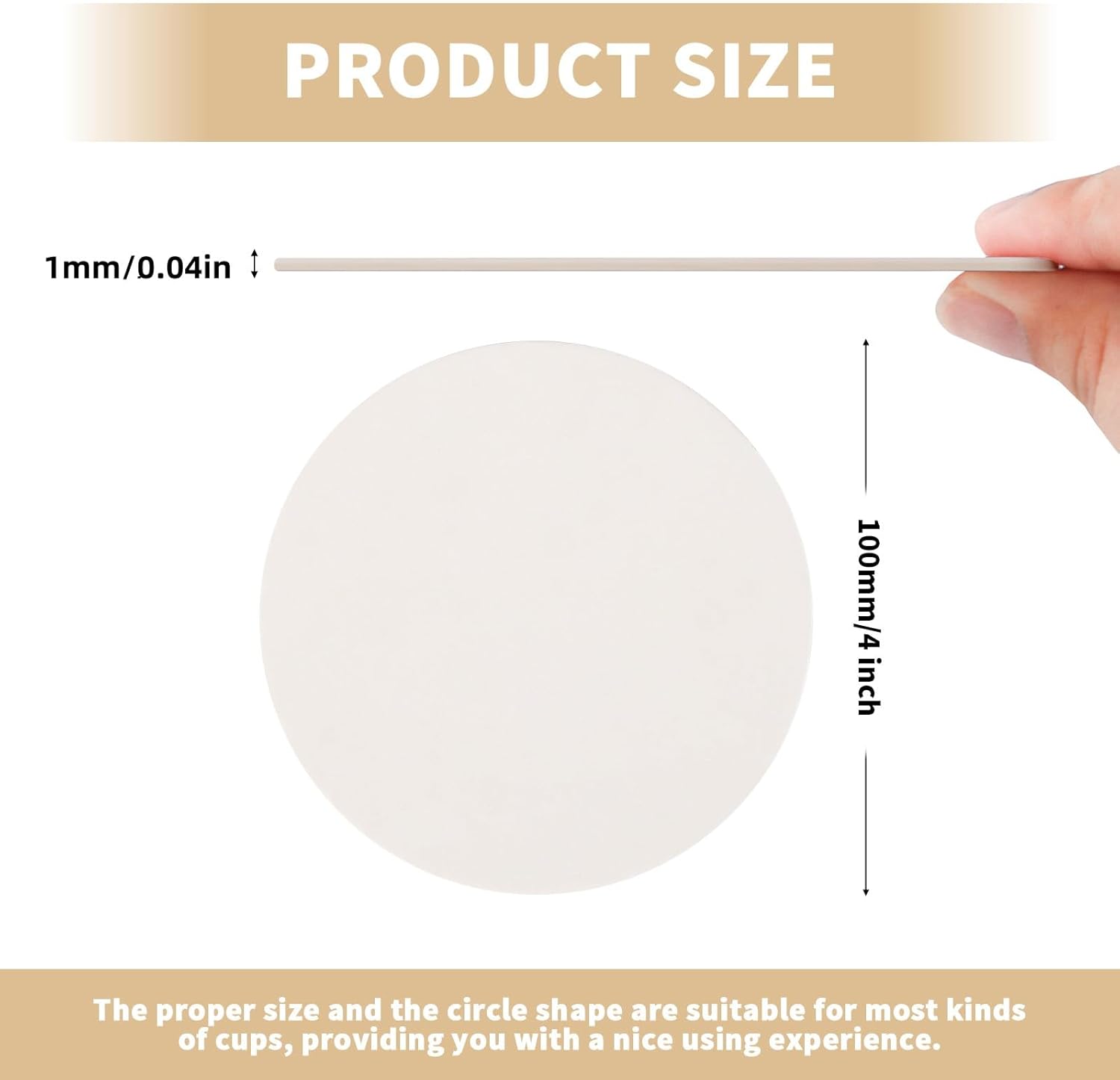 400 Pcs Paper Coasters Bulk,4 inch Disposable Round Cardboard Blank Coasters for Bar Drinks Wedding - Image 2