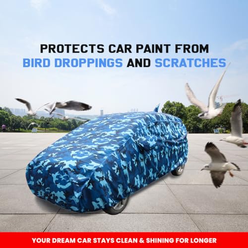 Image of Autofact 100% Waterproof Car Body Cover Compatible with Skoda Fabia (2022 to 2023), with Mirror and Antenna Pockets,4 x 4 American Matty, Long Lasting Durable Material, Camouflage Airforce Look