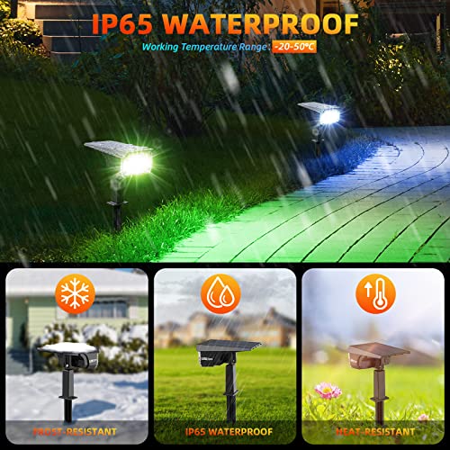 image for LEREKAM Color Solar Light Outdoor Waterproof Spotlights with 9 Light M