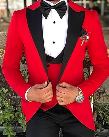 Mens Tuxedo Suit Set Slim Fit Prom Suits Black Tuxedo for Men Wedding