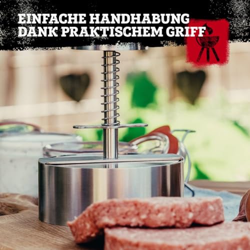 Foto von FMProfessional Burgerpresse für leckere Hamburger by Fackelmann – Hamburgerpresse mit 100g - 400g Patty – Presse aus Edelstahl für schmackhafte Burger