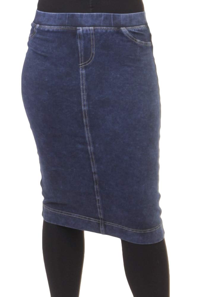 Hard Tail Forever Stretch Denim Pencil Skirt with 2 Back Pockets Style WJ-124