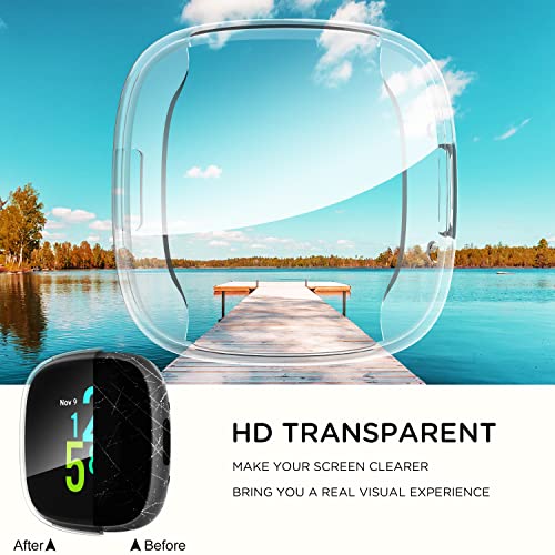 Image of Suoman[4-Pack] for Fitbit Sense 2 /Versa 4 Screen Protector Case