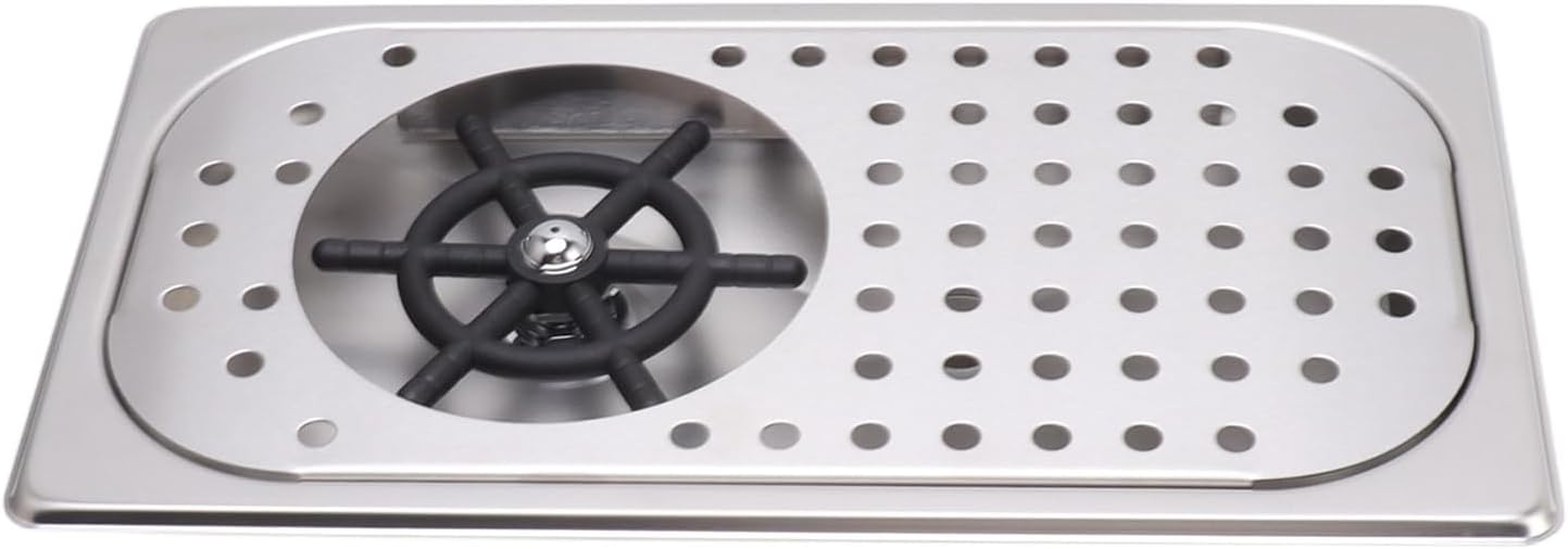 LiebeWH 304 Stainless Steel Glass Rinser with Drip Tray High Pressure Cup Washer for Bar Coffee Shop Easy Install Multi Angle (Stainless Steel Color A)