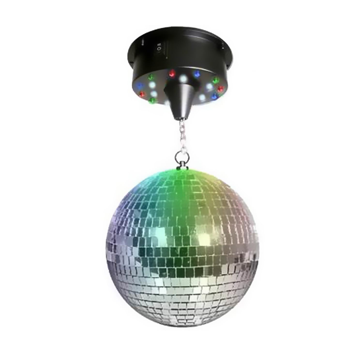 Boule à facettes 30 cm avec 18 LEDs - Globe à facettes - Multicolore