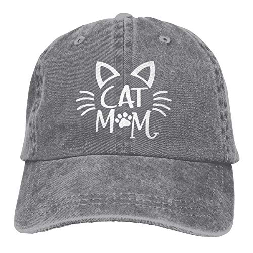 OASCUVER Hats Cat Mom Cat Dad Baseball Cap Cotton Adjustable Unisex Dad Hat (Cat mom Gray, one Size)