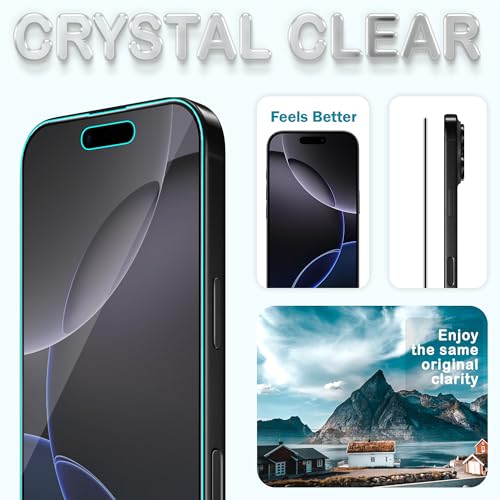 Image of FIRST MART Military-Grade Matte Anti-Glare Tempered Glass for iPhone 16 Pro and iPhone 17 (6.3 Inch) With Installation Kit | Edge to Edge Coverage |Anti Glare, Bubble-Free [2 Pack]