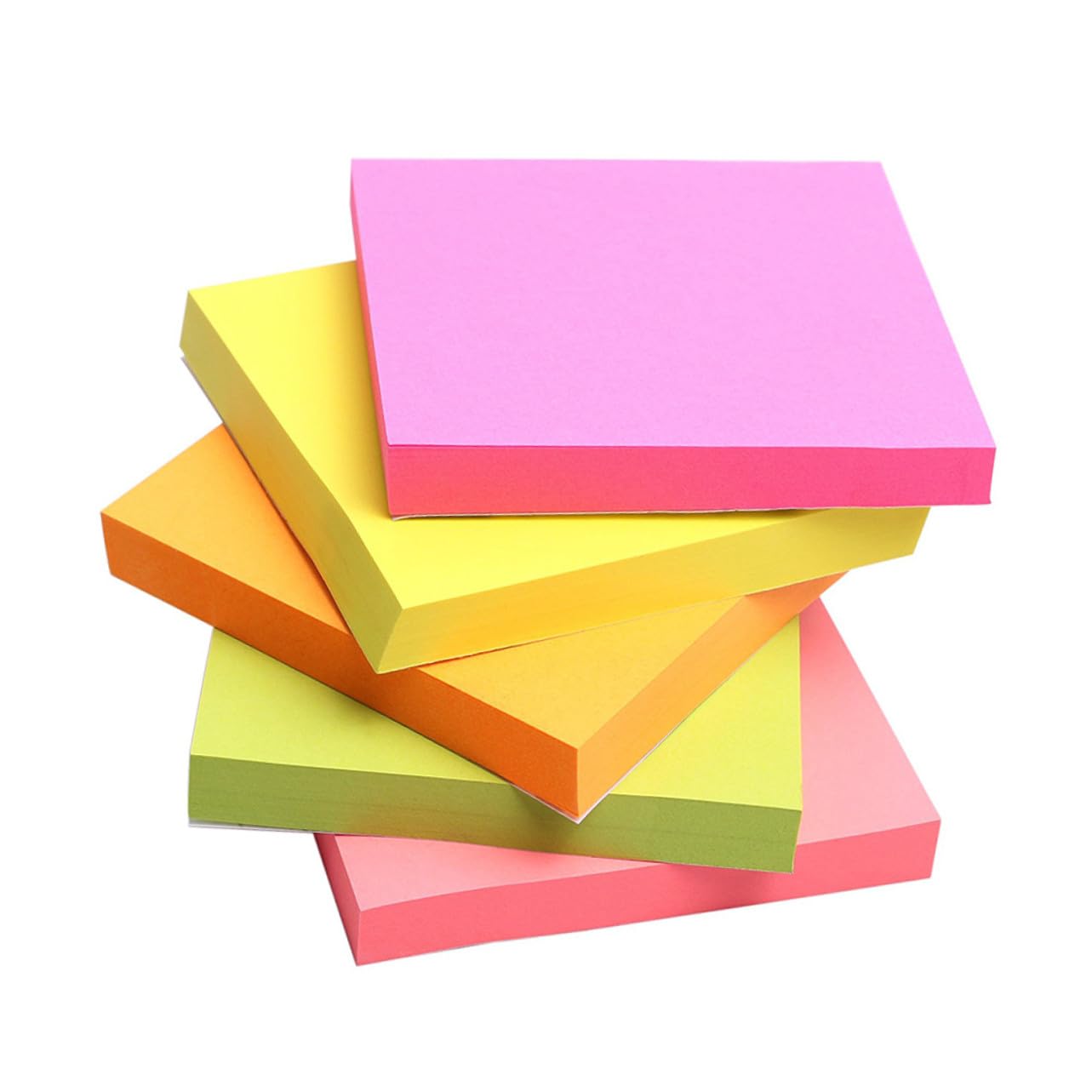 Angoily 100 Blatt Pack Quadratische Selbstklebende Post Pads Je Block Bunte Farben Vielseitige Haftnotizen für Büro Schule Haushalt Praktische Notizzettel für To Do Listen Zufällige Farbe