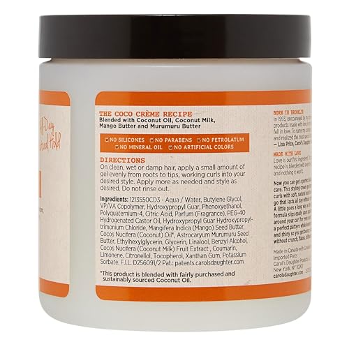 Carol's Daughter Coco Creme, Curl Shaping Cream Gel, with Coconut, Mango, and Murmuru, for very dry curly to frizzy hair - Image 3
