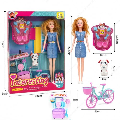 Image of SHAKTISM Doll Set for Girls with Makeup, Dress, Accessories, Wardrobe Closet, Hangers, Necklace, Multicolor, 3 Years and Up (Interesting Doll)