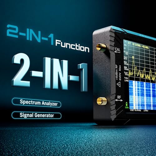 SeeSii TinySA Ultra+ ZS406 Spectrum Analyzer, 4.0 Inch 100kHz to 5.4GHz Handheld Tiny Frequency Analyzer with 32Gb Card, 2-in-1 Signal Generator MF/HF/VHF UHF Input,V0.4.6.1,2025 Upgraded