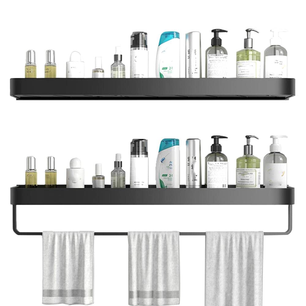 YQIRONRI Shower Caddy Black Shelves Adhesive Caddie Wall Mount No Drilling Aluminum for Kitchen Toilet-A1 Layer 50cm B2