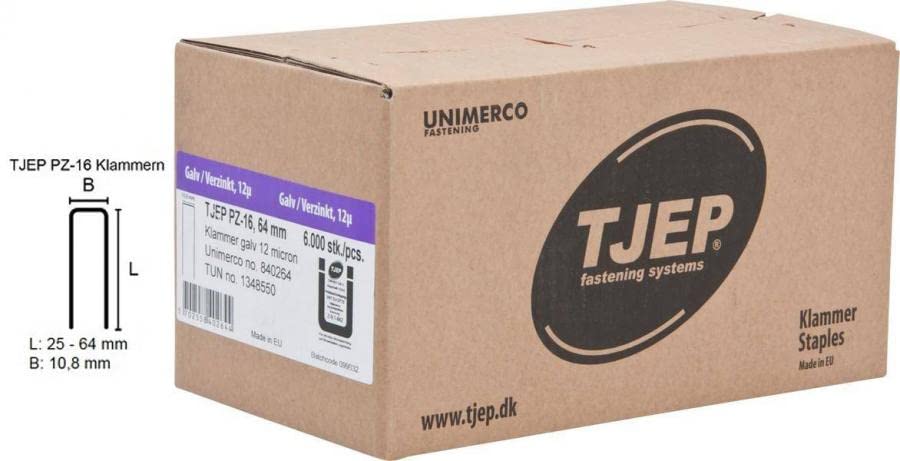 PZ-16 Staples 64 mm Galvanised and Resin-Coated