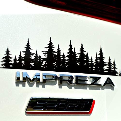 Byzee Vinyl Pine Tree Forest Sticker For Trunk, Truck Tailgate, Window, or Bumper | Premium Vinyl Graphic For Vehicle Badge or Emblem | Camper Van Accessories, Great Gift Idea for Camping, Hiking, Outdoor Adventure Enthusiast (9")