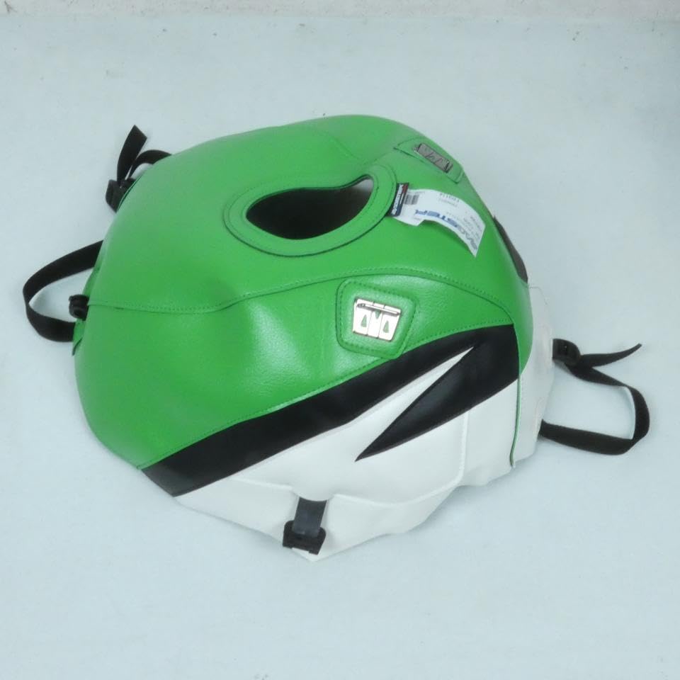 Alfombrilla de depósito Bagster 1299F para moto Kawasaki 600 ZX6R en verde blanco negro