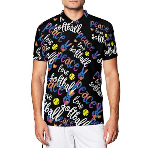 Camiseta de fútbol para hombre Peace Love Softball transpirable