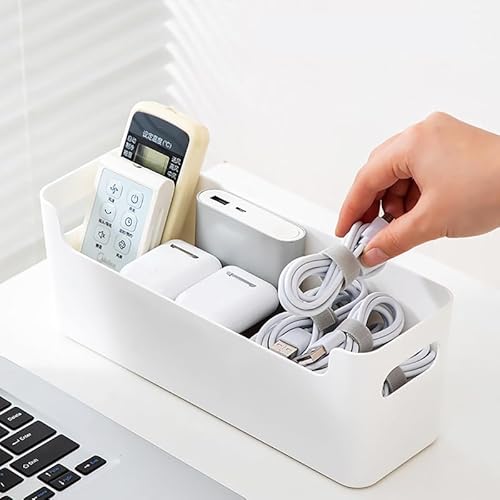 卓上収納小物収納ケース大容量文房具収納化粧品収納オフィス用品収納ケース引き出しや壁掛けケーブルケーブル収納ケース (ホワイト)