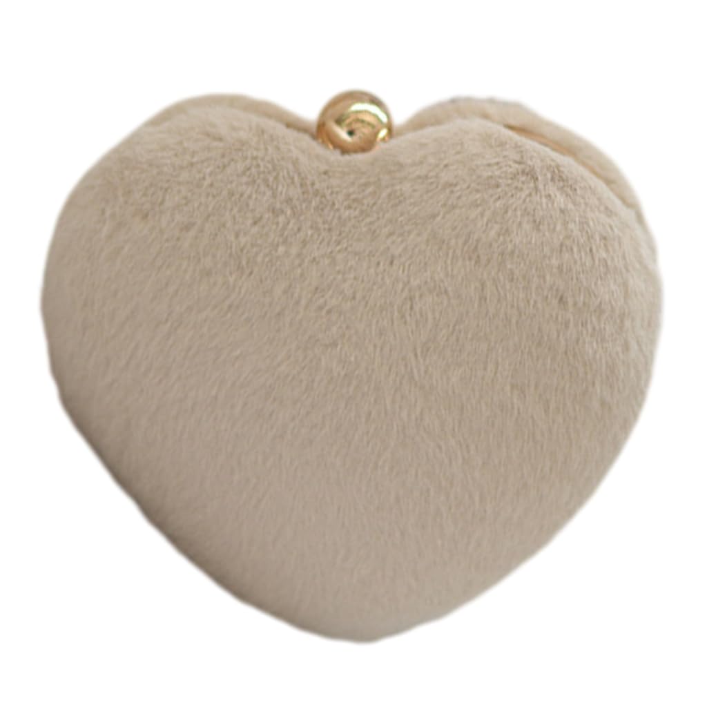 Stebcece Plush Coin Pouch Wedding Bag Heart Shape Clutch Purse Plush Bag Purse