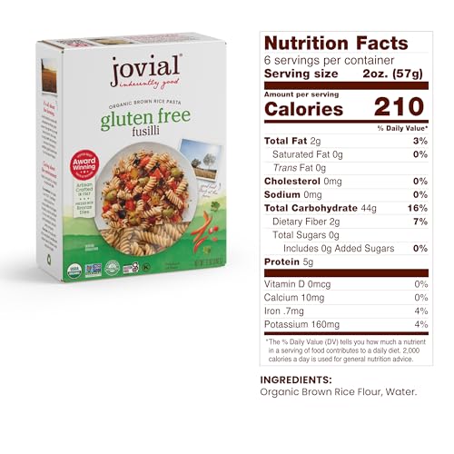 Jovial Whole Grain Brown Rice Pasta Variety Pack (Rigate, Fusilli, Caserecce) - Whole Grain Pasta, Organic Pasta, Gluten Free, Dairy Free, Brown Rice Pasta, Made in Italy - 12 Oz, 3 Pack Jovial Whole Grain Brown Rice Pasta Variety Pack (Rigate, Fusilli, Caserecce) - Whole Grain Pasta, Organic Pasta, Gluten Free, Dairy Free, Brown Rice Pasta, Made in Italy - 12 Oz, 3 Pack