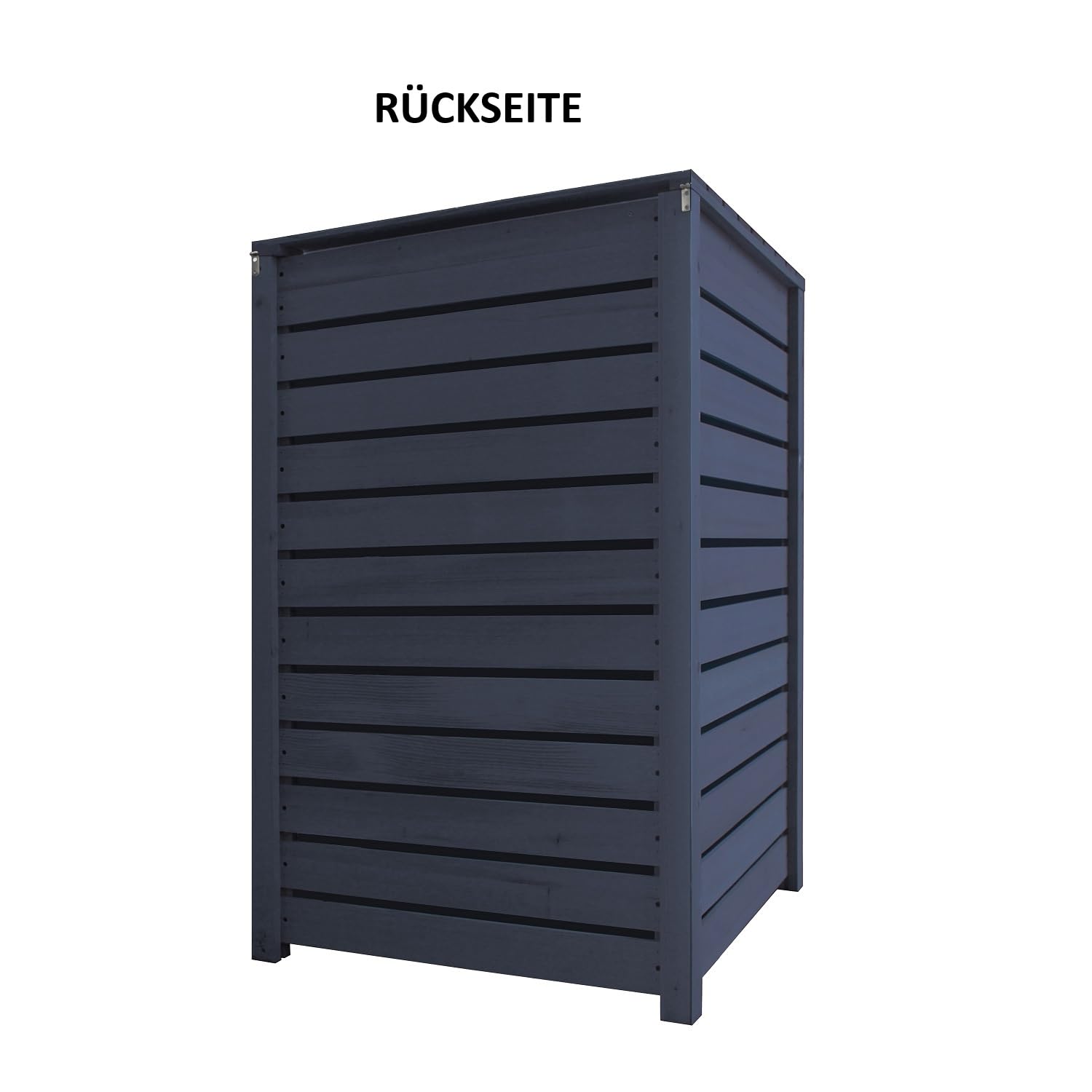 Cache-poubelle pour poubelles de 120 l en bois imprégné anthracite avec paroi arrière, armoire à poubelles (Hambourg 1 tonne)