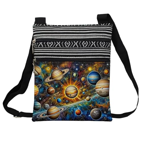 Fancy Planet Messenger Bag Small Ethnic Pattern Printed Adjustable Strap Crossbody Zipper Pouch Fancy Planet Phone Organizer Wallet Cute Shoulder Handbag for Women