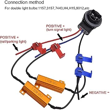 YSY 2pcs 75W 4ohm Load Resistors - Fix LED Bulb Fast Hyper Flash Turn Signal Blink Error Code (75W 4ohm)