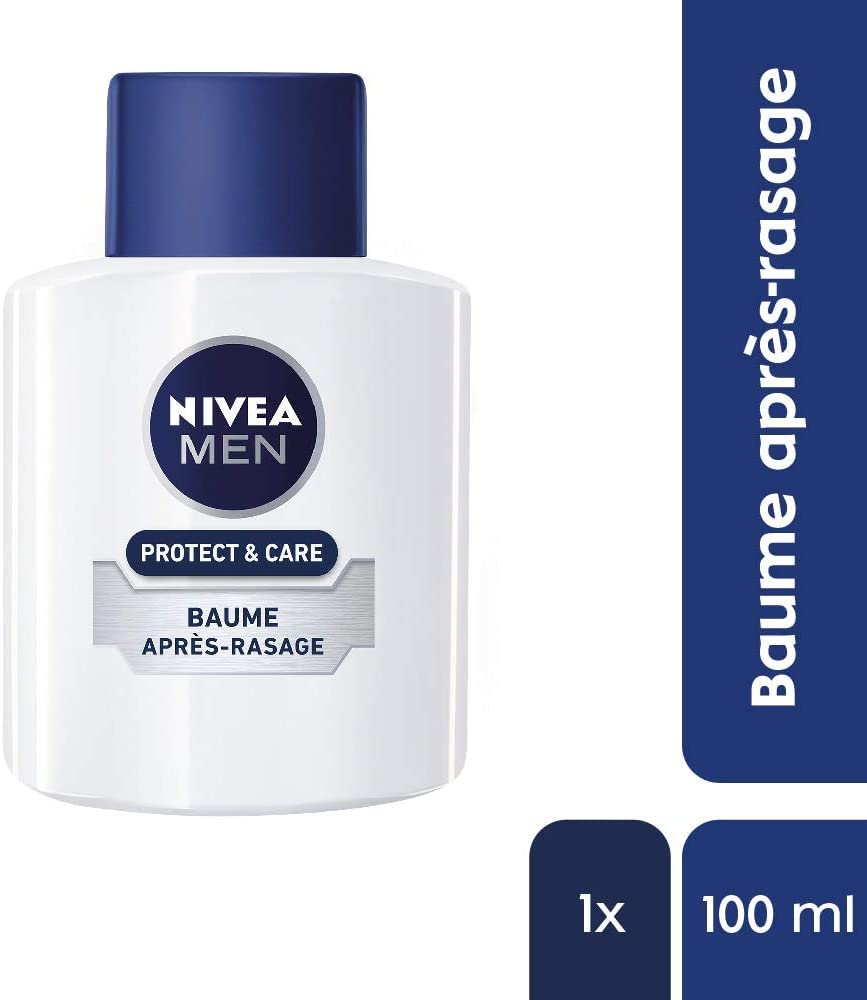 Le baume après-rasage NIVEA MEN Protect & Care, enrichi en Vitamine E et Aloe Vera.