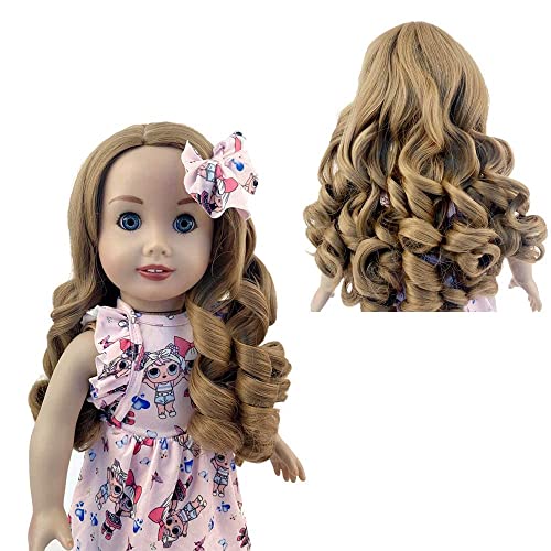 MUZIWIG Doll Hair Wig for 18 Inches Doll Girls Gift, Gray Curly Heat Resist Doll Wigs for 18'' Dolls, 8 inch Curly Hair Doll, Doll Hair Wig 18 inch Doll, Doll Wigs Curly.