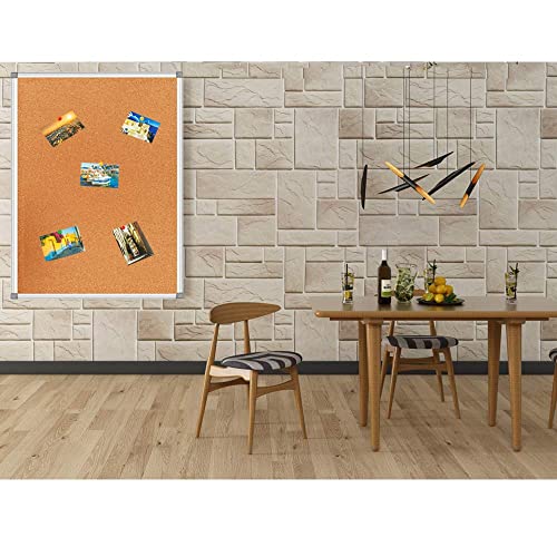 Biboc 36 X 48 Inches Cork Bulletin Board, Felt Board, Pin Board, Notice Board, Memo Board For Homes Or Offices, Silver Aluminum #TOP5