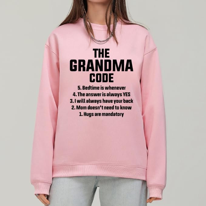 Grandma Sweatshirts For Women Nana Sweatshirt The Grandma Code Sweatshirt Gigi Long Sleeve Shirts Gift Tops - Image 3