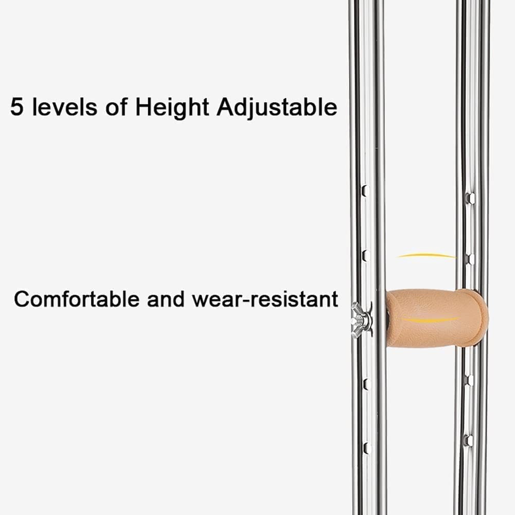 PAASHE Muletas portátiles, Bastones de Aluminio para Axilas, Bastones médicos para Axilas, bastón Plegable para Caminar, Capacidad de Peso de 100kg/220lbs