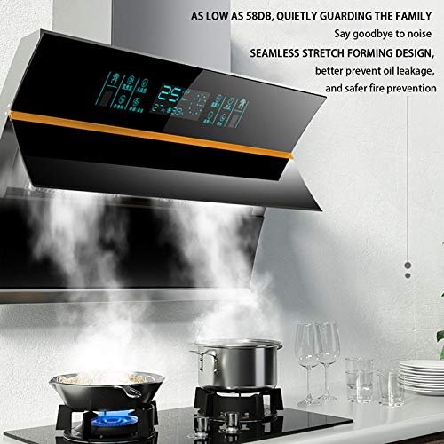 SXYY-Campana-Extractora-Decorativa-25m-Min-Negra-Campana-Extractora-De-90-Cm-para-Cocinas-Domesticas-Tapa-De-Apertura-Automatica-para-Fumar-58-Decibelios-Bajos-Limpieza-Automatica-con-Una-Tecla