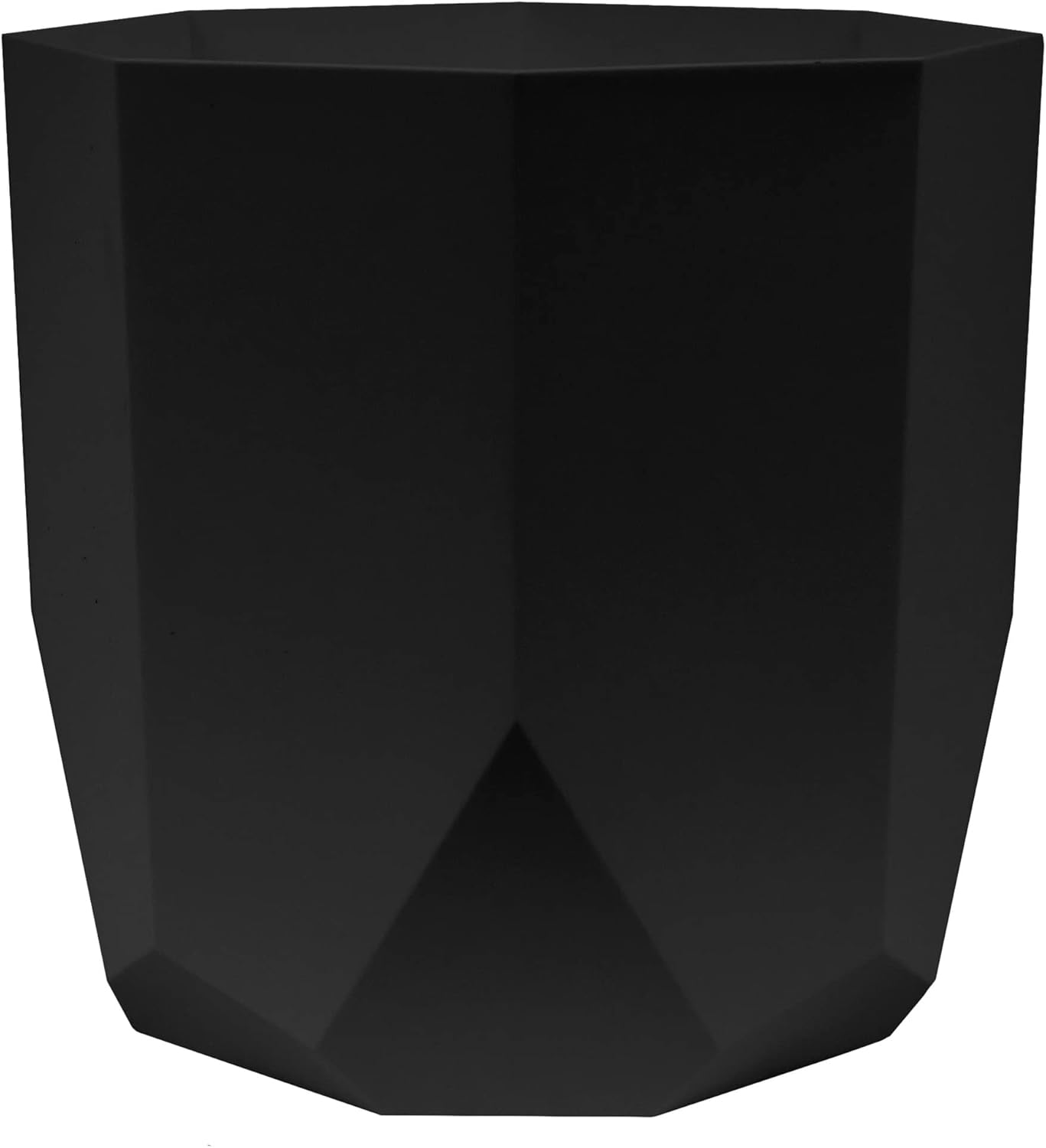 Tuxton Black Geometric Resin Planter for Indoor and Outdoor Use