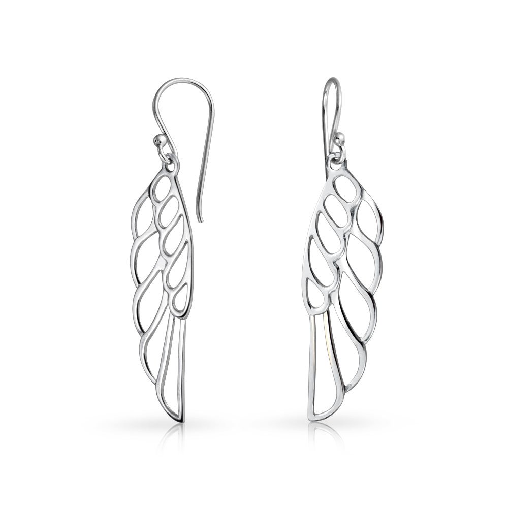 Pendientes Colgantes Espirituales Religiosos De Alas De Ángel Con Plumas Para Mujeres Adolescentes Bañados En Oro Rosa De Plata Esterlina .925