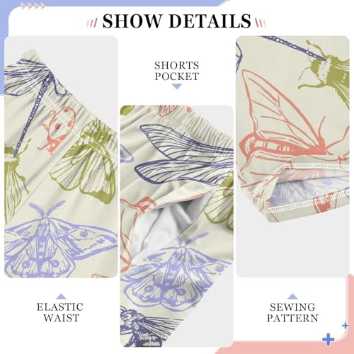 Butterfly Ladybug Boys Long Pants Soft Trousers Elastic Waist Kids Lounge Bottoms with Pockets S-XL4