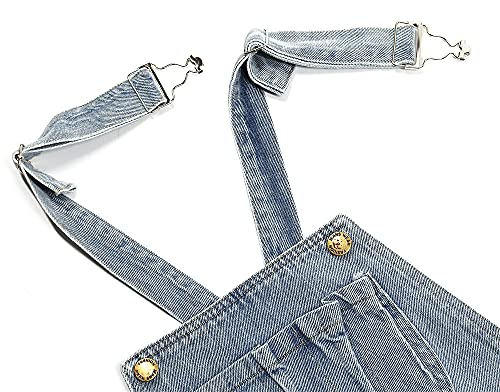 KIDSCOOL SPACE Macacões jeans para meninas, roupas de trabalho jeans rasgadas para crianças pequenas