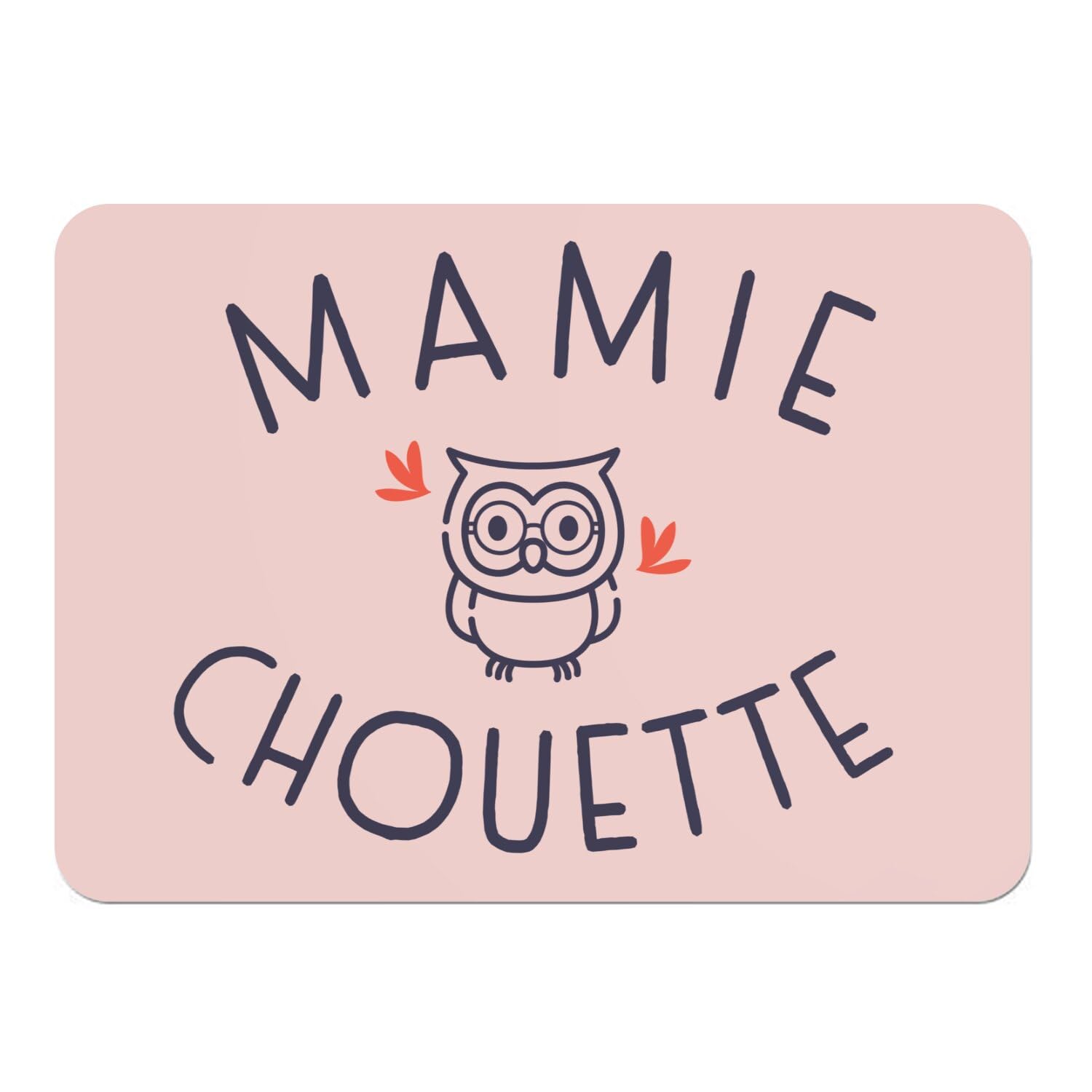 Sets de table souples rose Mamie Chouette | Grand napperon anti-rayures pour les enfants