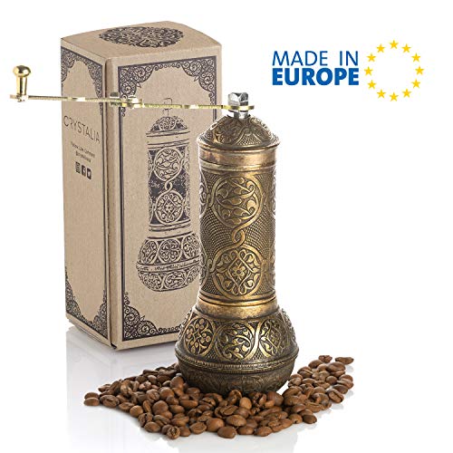 Coffee Grinder, Refillable Turkish Style Mill with Adjustable Grinder, Manual Coffee Mill